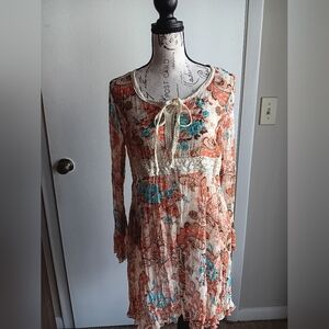 Elegant Floral Long Sleeve Dress